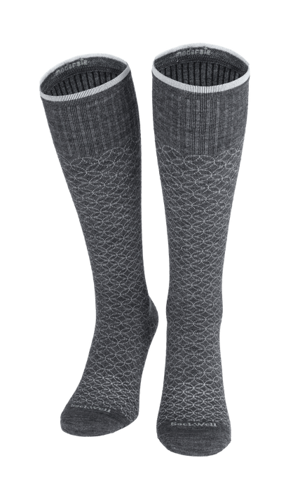 Featherweight Fancy Women Moderate Compression Socks Charcoal