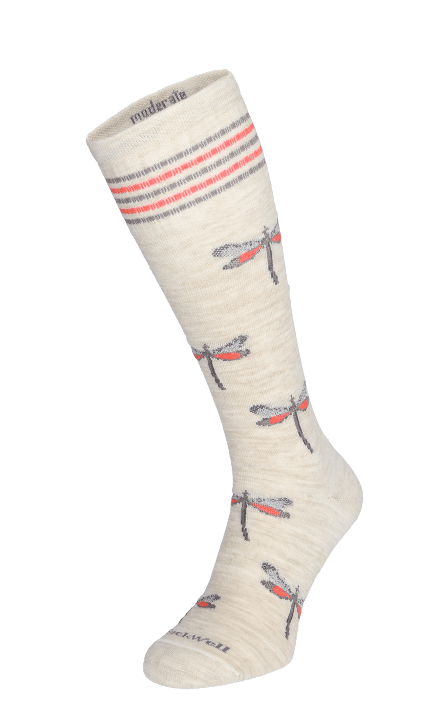 Dragonfly Women Moderate Compression Socks Barley