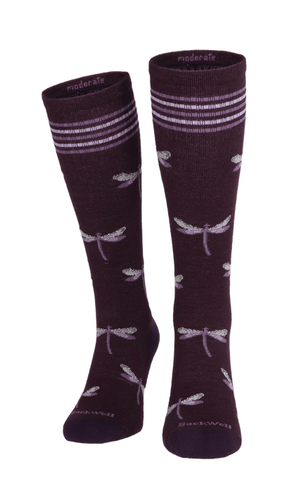 Dragonfly Women Moderate Socks Blackberry Sparkle