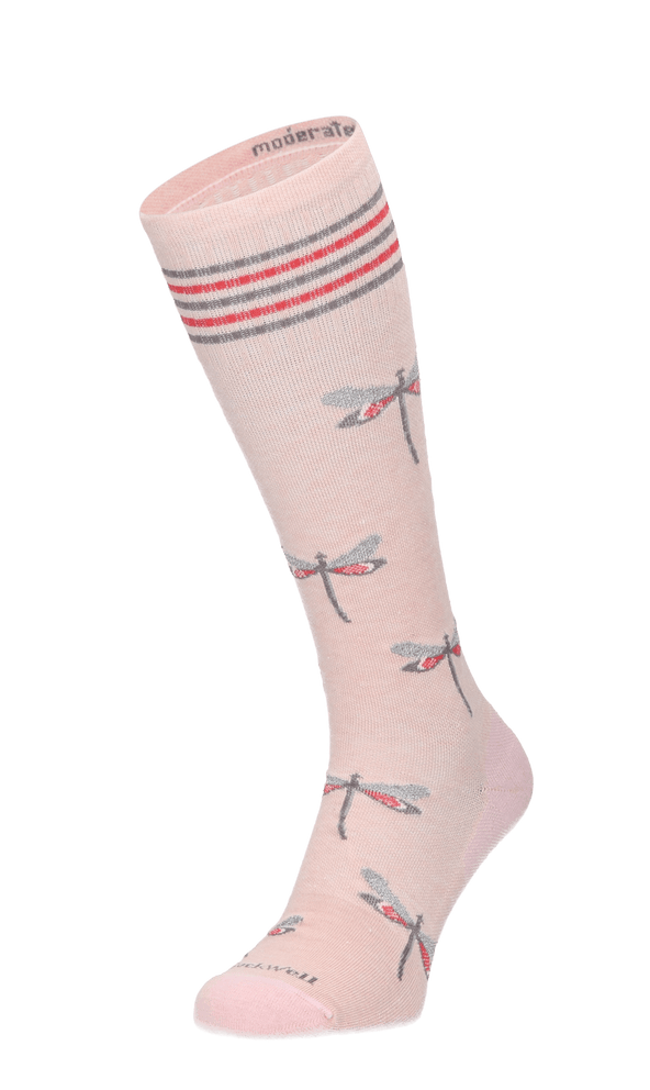 Dragonfly Women Moderate Compression Socks Rose Shimmer Dragonfly Women Compression Socks Class 1 Rose Shimmer