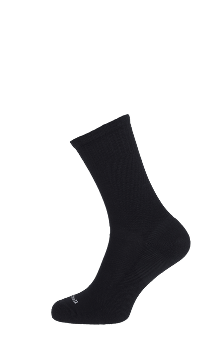 Plantar Cush Crew II Men Heel Spur Socks Black Solid