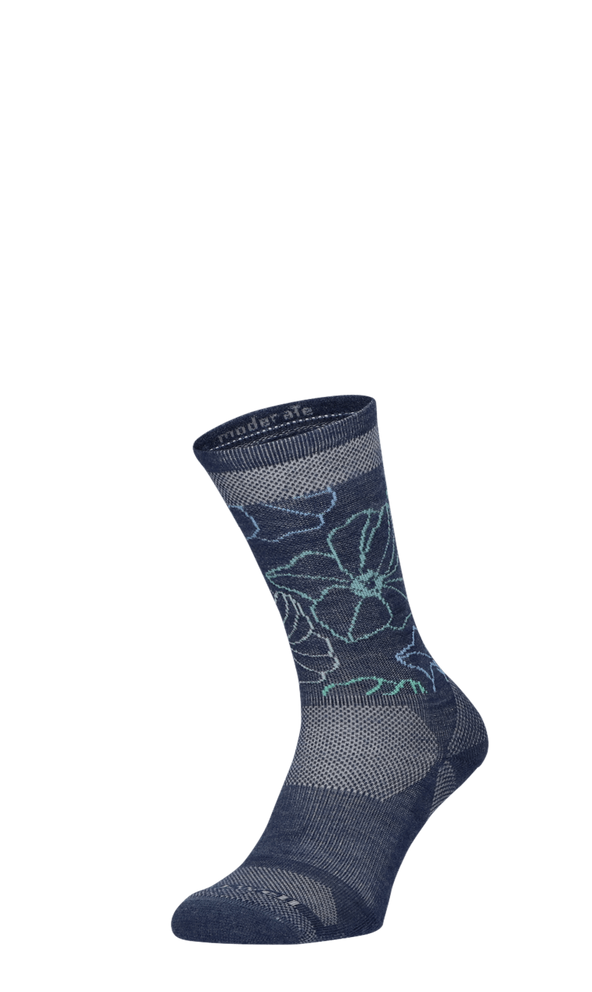 Petal Power Crew Women Compression Hiking Socks Denim Petal Power Crew Women Compression Hiking Socks Denim