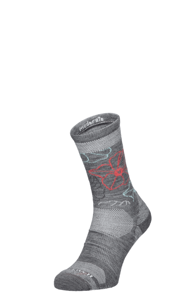 Petal Power Crew Women Compression Hiking Socks Grey Petal Power Crew Women Compression Hiking Socks Grey