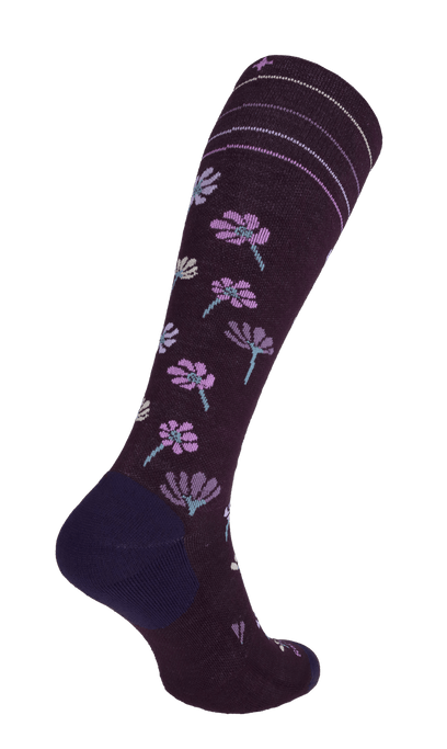 Field Flower Women Moderate Compression Socks Blackberry