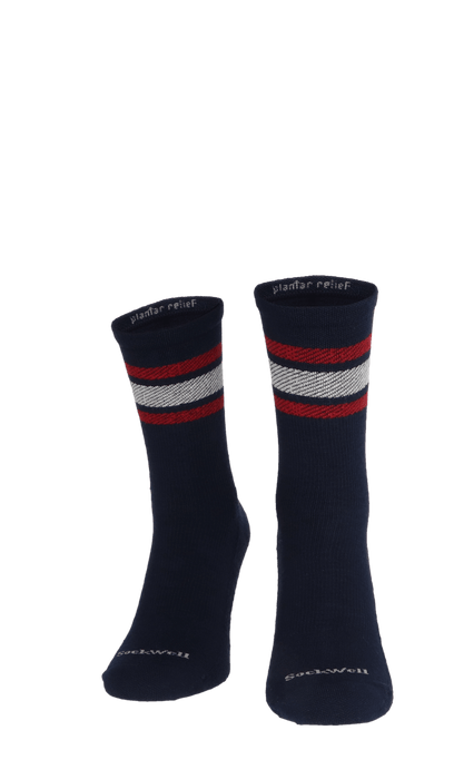 Plantar Ease Retro Men Heel Spur Socks Navy