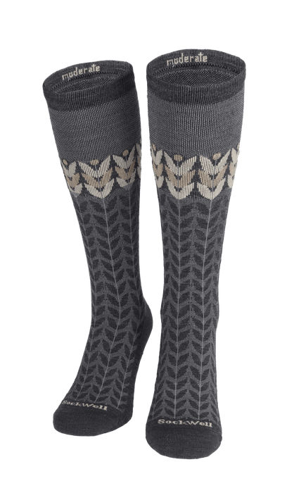 Bean Stalk Women Moderate Compression Socks Charcoal
