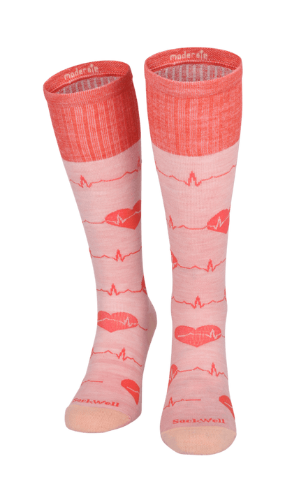 Heartbeat Women Moderate Compression Socks Peach