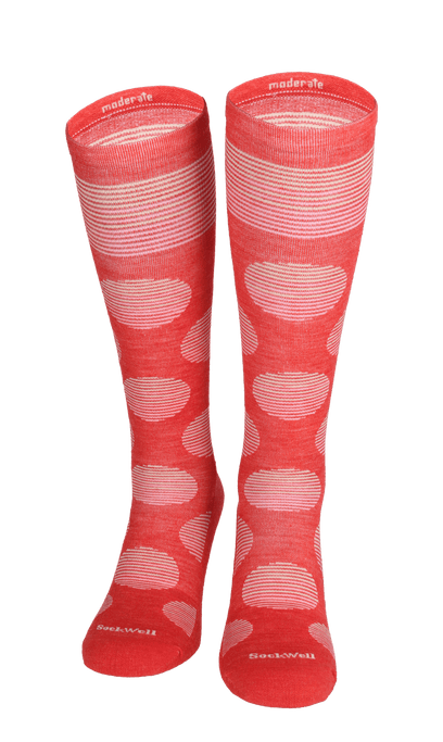 Featherweight Dot Women Moderate Compression Socks Poppy