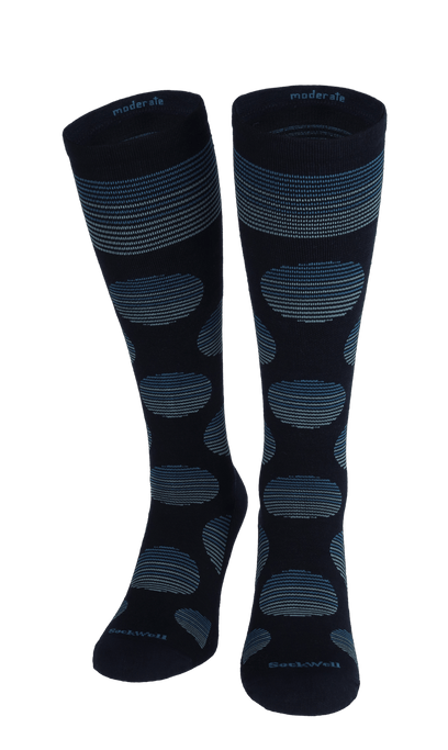 Featherweight Dot Women Moderate Compression Socks Navy