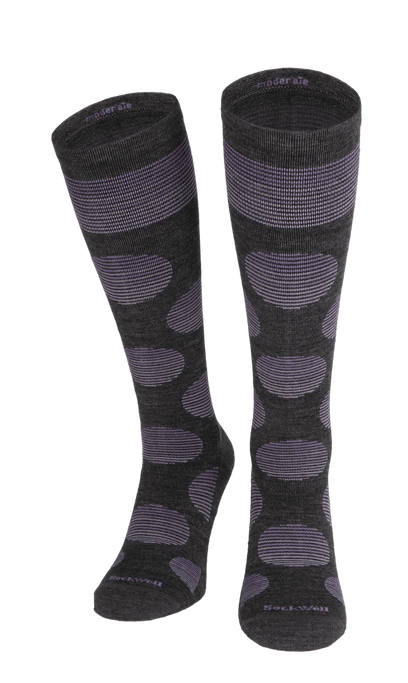 Featherweight Dot Women Moderate Compression Socks Charcoal