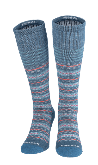 Mini Fairisle Women Moderate Compression Socks Blueridge