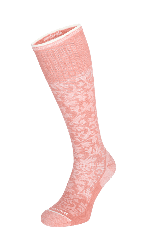 Damask Women Moderate Compression Socks Pink Clay Damask Women Moderate Compression Socks Pink Clay