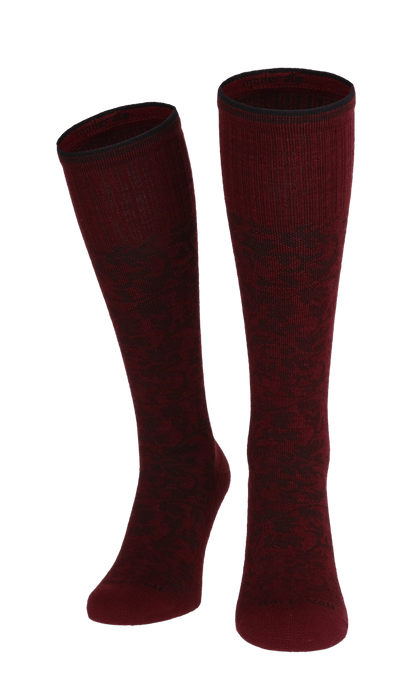 Damask Women Moderate Compression Socks Cranberry