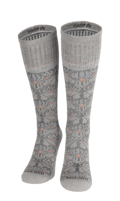 Floral Tapestry Women Moderate Compression Socks Putty