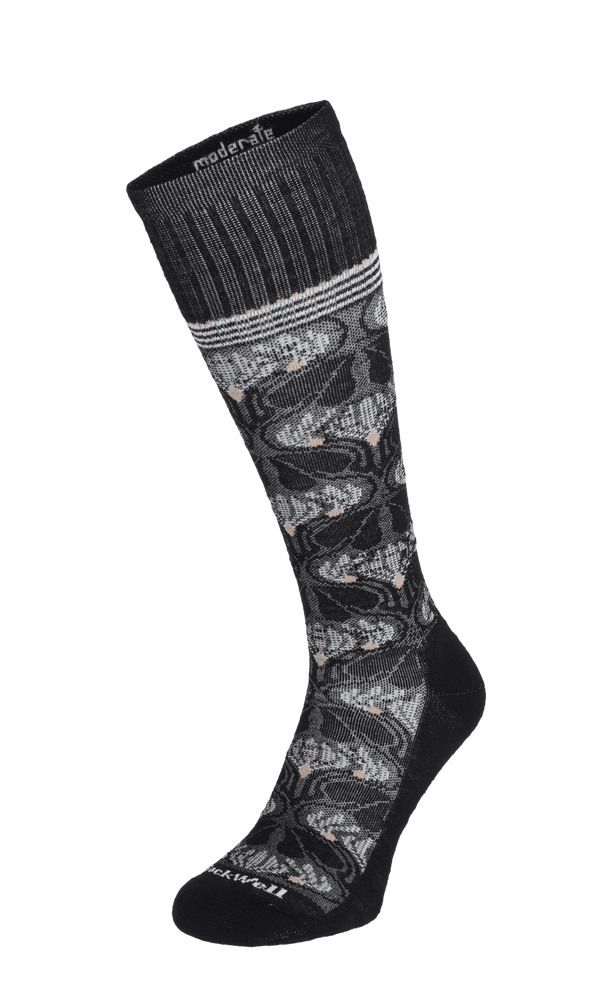 Floral Tapestry Women Moderate Compression Socks Black Floral Tapestry Women Moderate Compression Socks Black