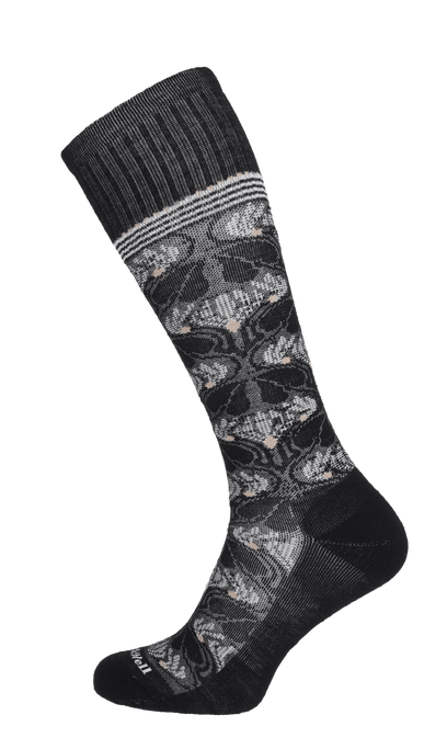 Floral Tapestry Women Moderate Compression Socks Black