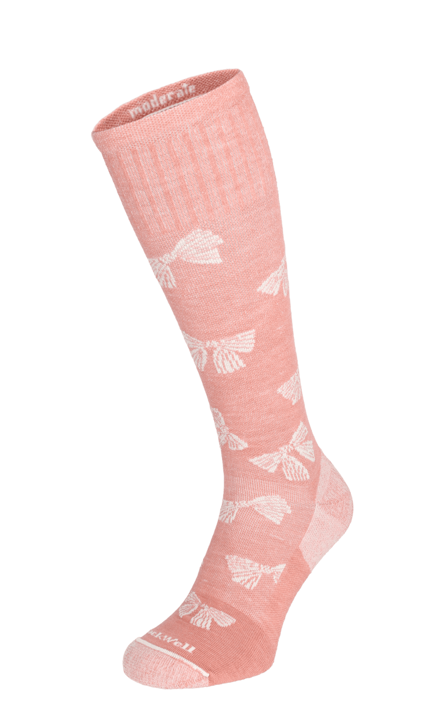 Bows Women Moderate Compression Socks Pink Clay