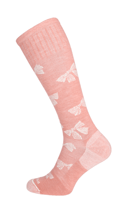Bows Women Moderate Compression Socks Pink Clay