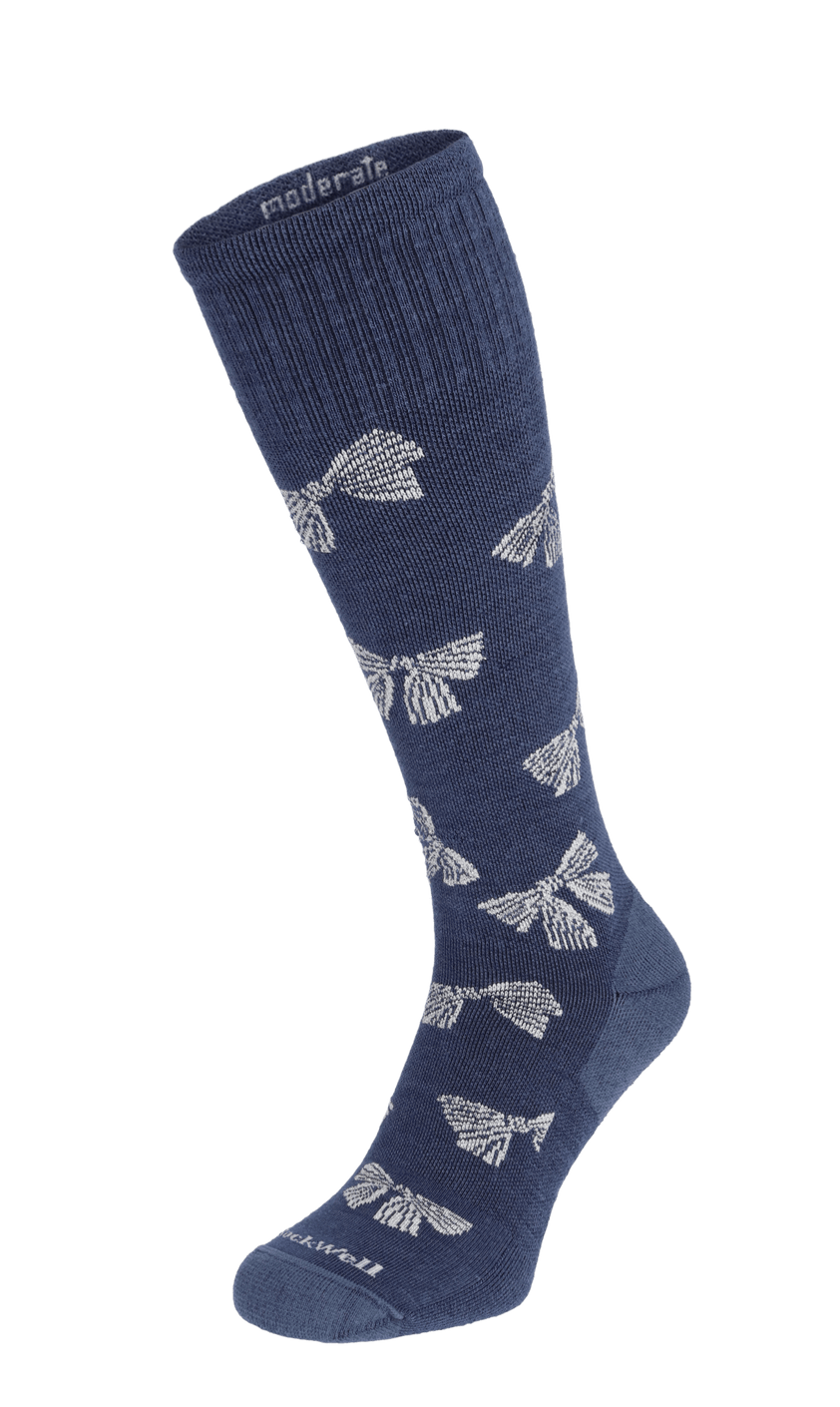 Bows Women Moderate Compression Socks Denim