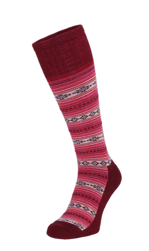 Southwest Stripe Women Firm Compression Socks Cranberry Southwest Stripe Women Firm Compression Socks Cranberry