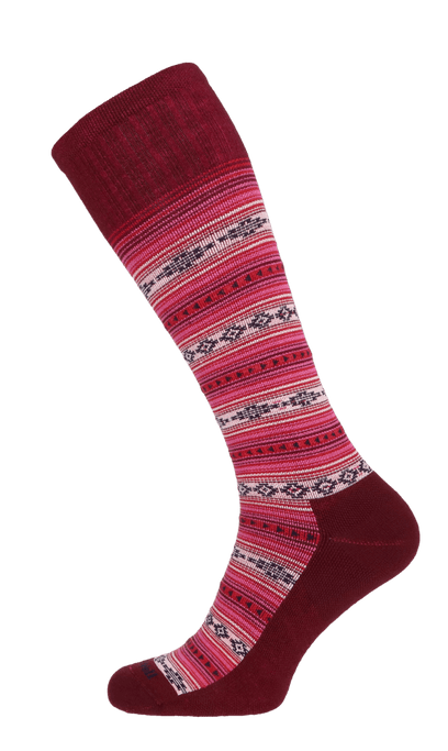 Southwest Stripe Women Firm Compression Socks Cranberry