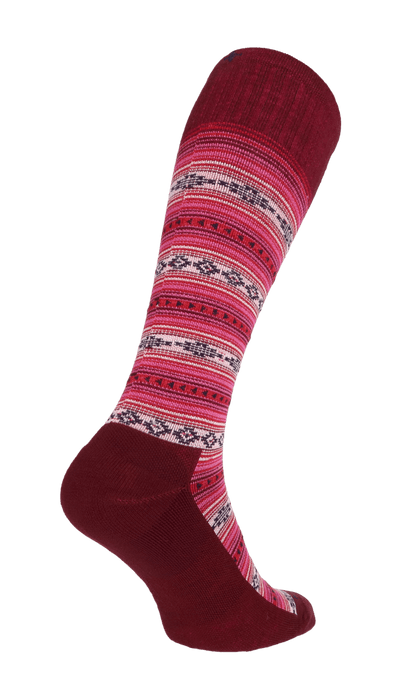 Southwest Stripe Women Firm Compression Socks Cranberry
