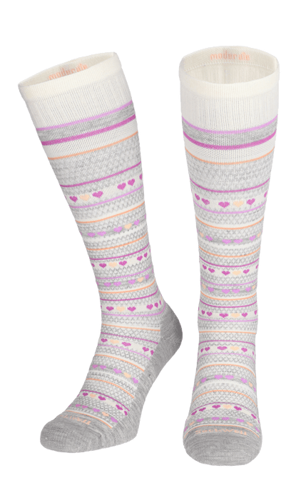 Heartlink Women Firm Compression Socks Light Grey