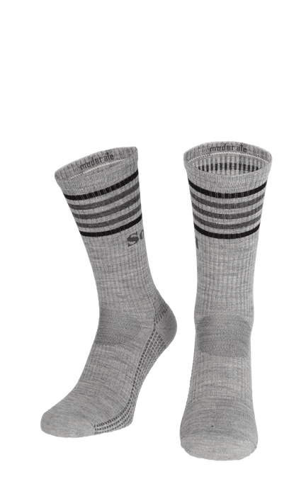 Run Club Crew Men's Compression Sport Socks Light Grey