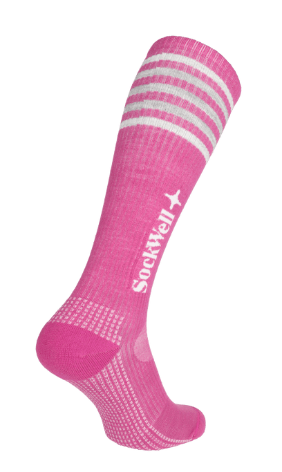 Run Club Knee High Women's Compression Sport Socks Raspberry