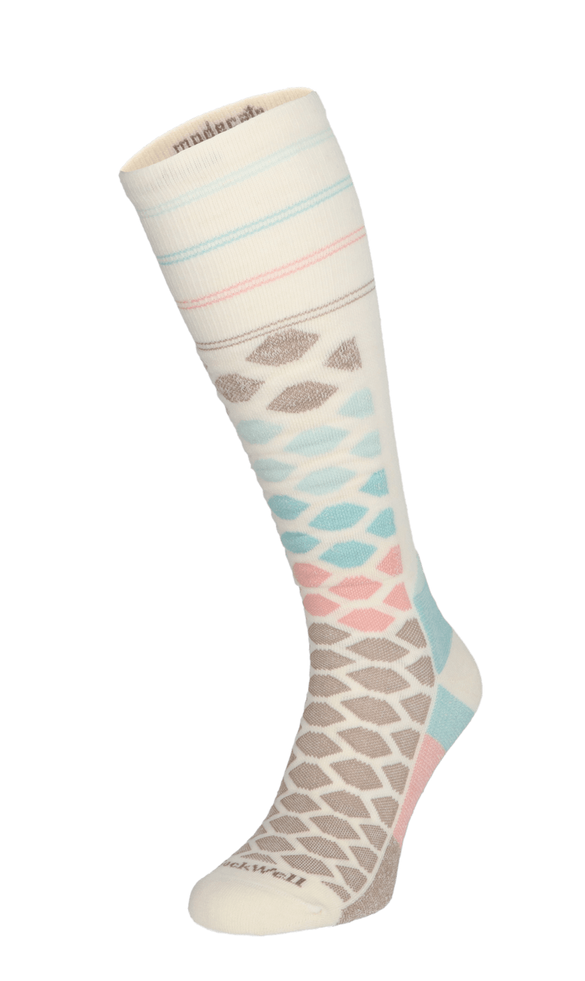 The Edge Medium Women Moderate Compression Ski Socks Natural