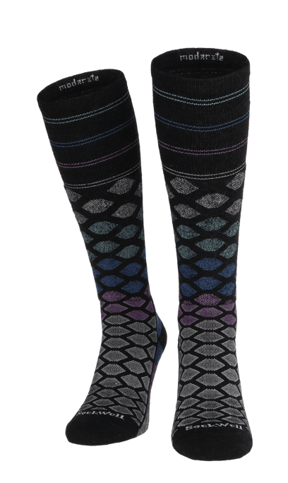 The Edge Medium Women Moderate Compression Ski Socks Black