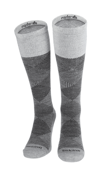 Diamond Dandy Men Moderate Compression Socks Light Grey
