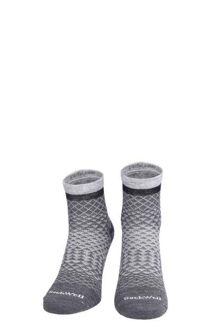 Plantar Ease Quarter Women Heel Spur Socks Charcoal