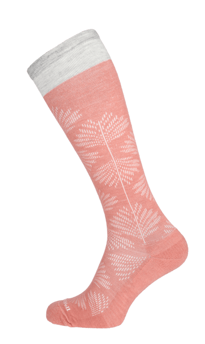 Full Floral Women's Moderate Compression Socks Pink Clay