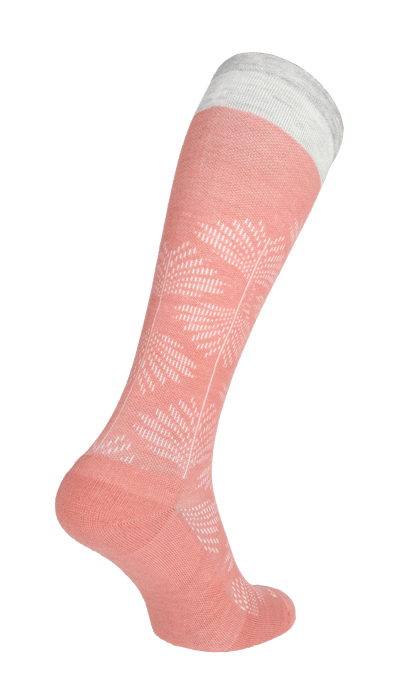 Full Floral Women's Moderate Compression Socks Pink Clay