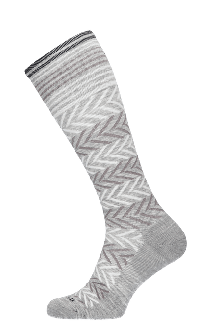 Chevron Women Moderate Compression Socks Grey