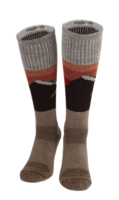 Modern Mountain Men Compression Hiking Socks Khaki