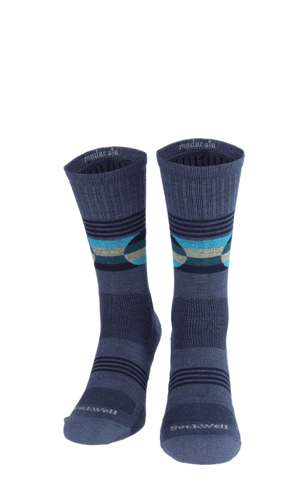North Rim Crew Men Compression Hiking Socks Denim