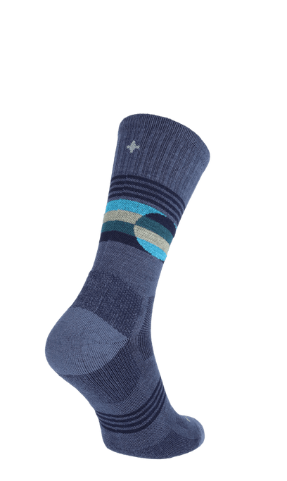 North Rim Crew Men Compression Hiking Socks Denim