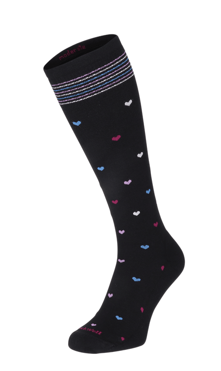 Full Heart Women Moderate Compression Socks Black Full Heart Women Compression Socks Class 1 Black