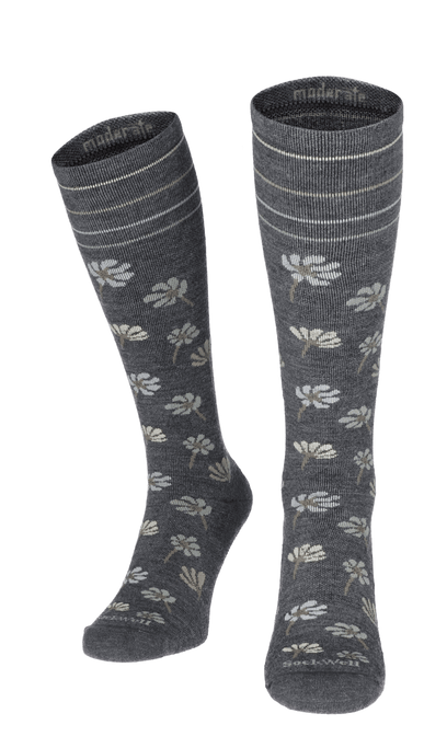 Field Flower Women Compression Socks Class 1 Charcoal