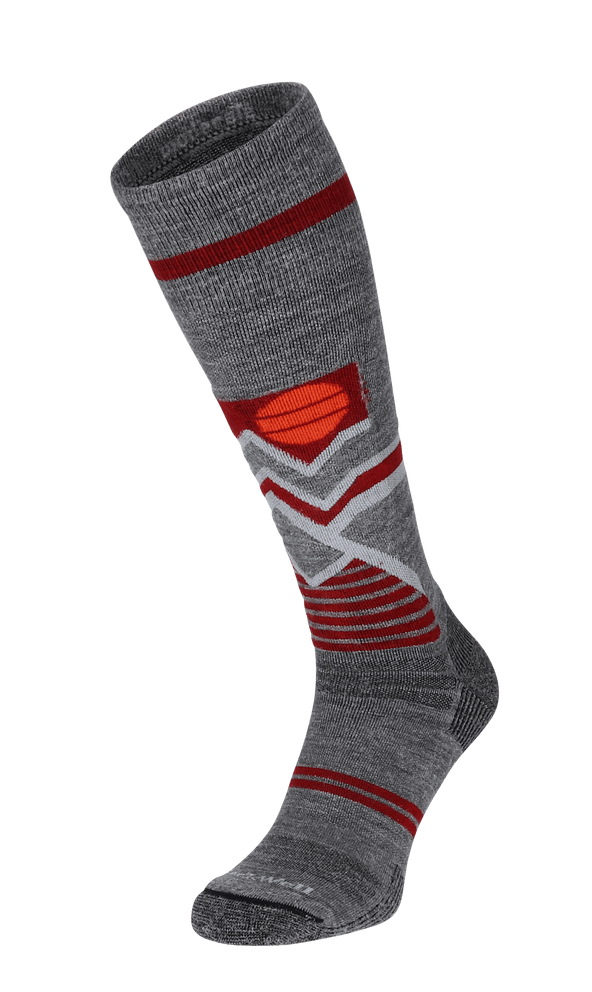 Snow Peak Men Moderate Compression Ski Socks Grey Snow Peak Men Moderate Compression Ski Socks Grey