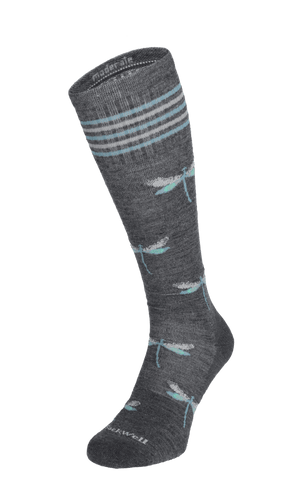 Dragonfly Women Moderate Socks Charcoal Sparkle