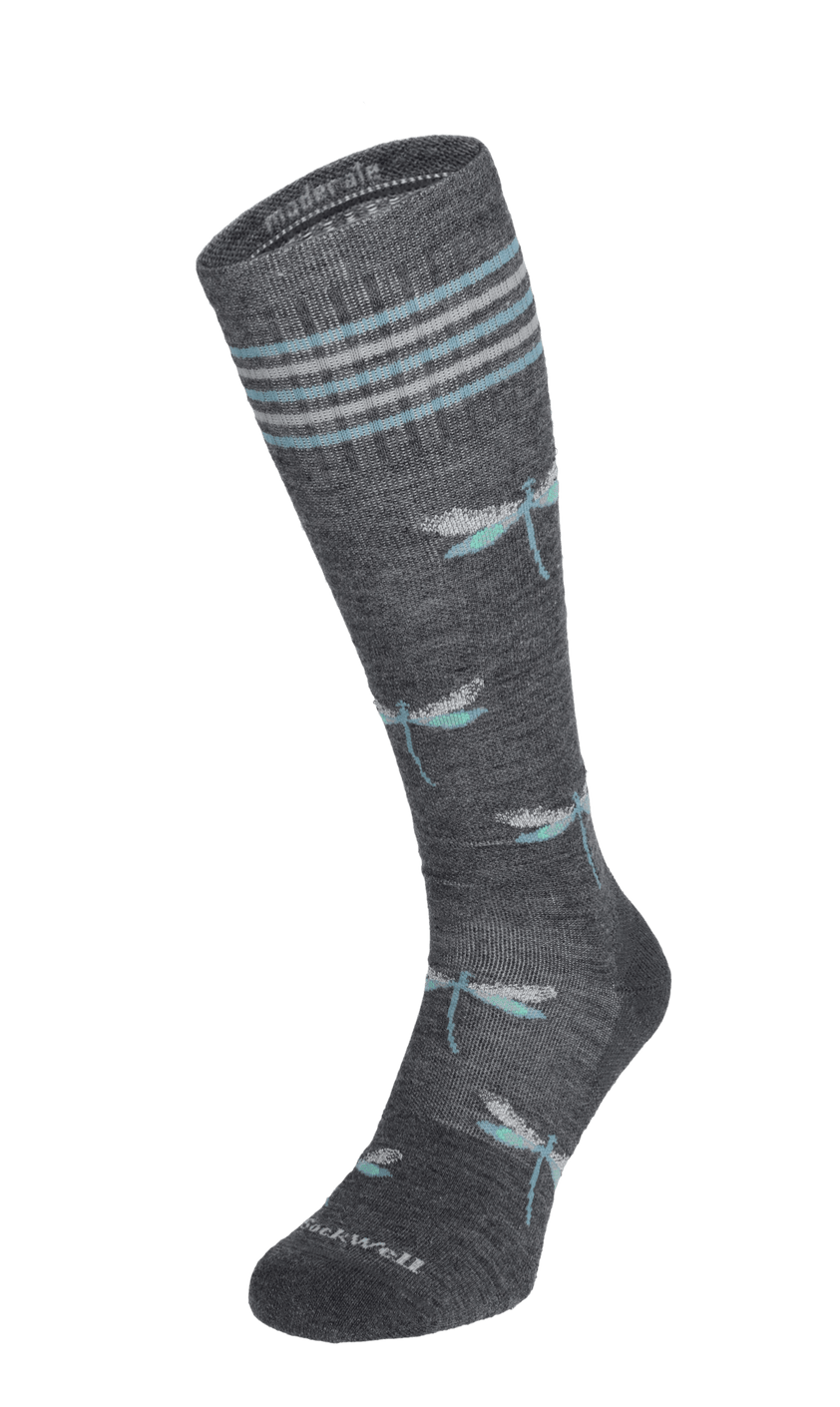 Dragonfly Women Moderate Socks Charcoal Sparkle