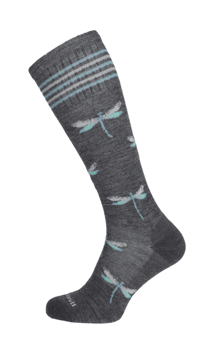 Dragonfly Women Moderate Socks Charcoal Sparkle