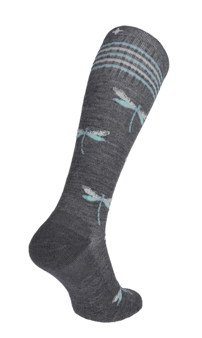Dragonfly Women Moderate Socks Charcoal Sparkle