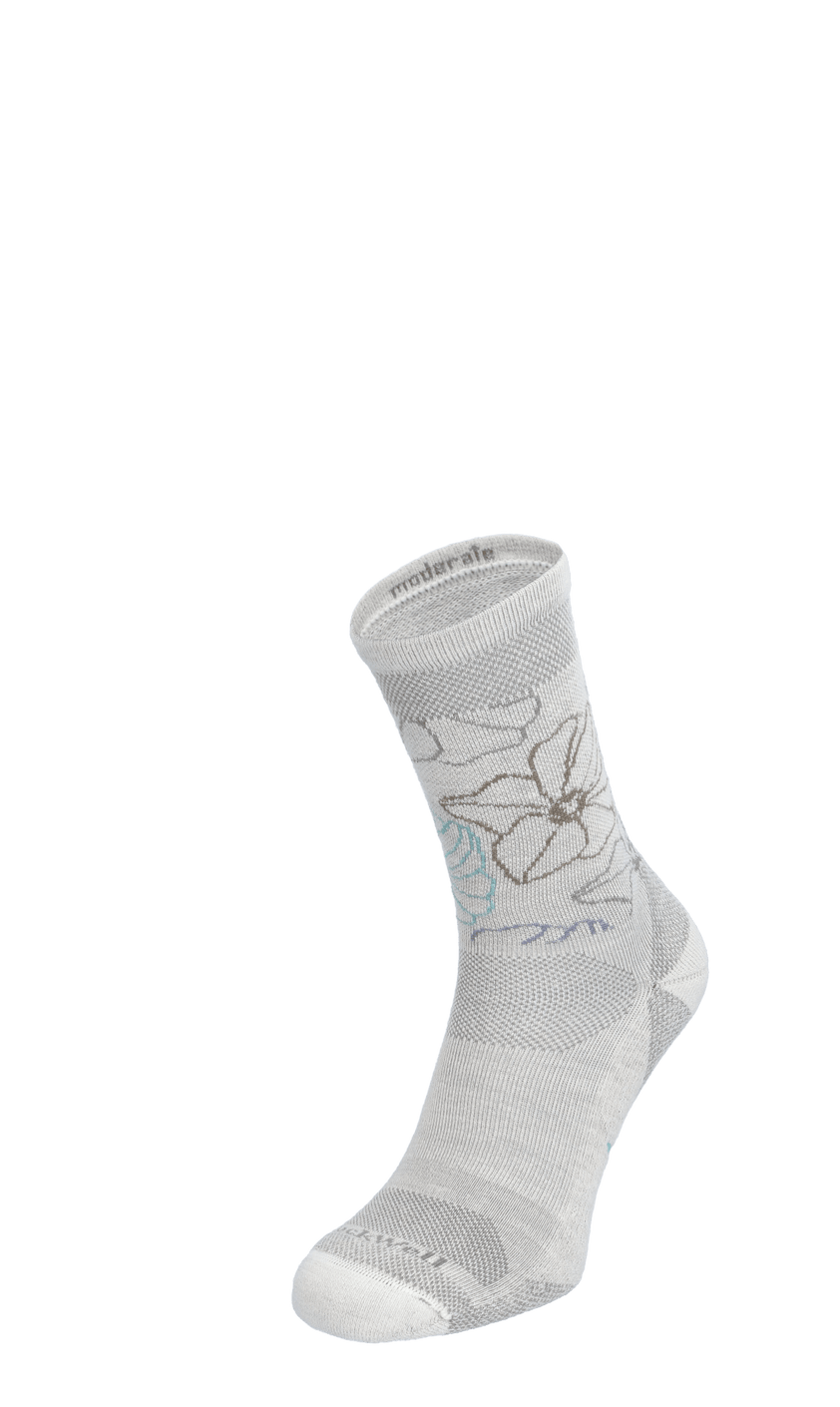 Petal Power Crew Women Compression Hiking Socks Natural