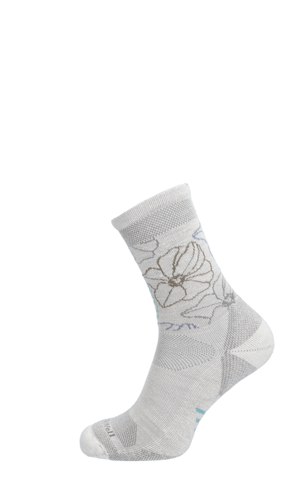 Petal Power Crew Women Compression Hiking Socks Natural