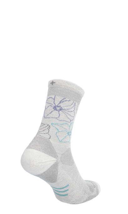 Petal Power Crew Women Compression Hiking Socks Natural