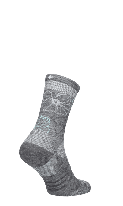 Petal Power Crew Women Compression Hiking Socks Grey